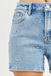Risen High Rise Shorts With Embroidered Detail