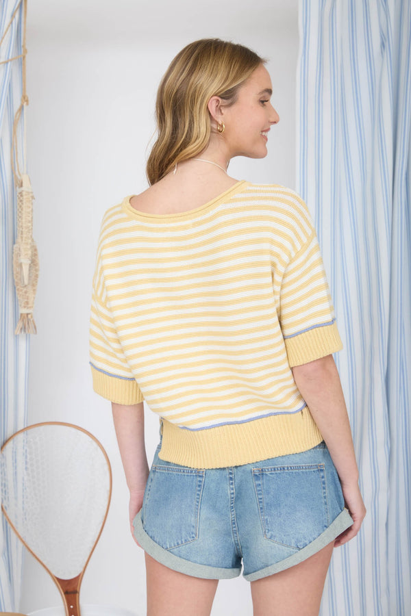 Stripe Long Sleeve Collared Shirt - Blush & Cactus