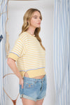 Stripe Long Sleeve Collared Shirt - Blush & Cactus
