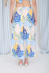Multi - pattern High Waist Maxi Skirt & sleveless boxy crop top Set - Blush & Cactus