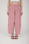 Stripe Pocket Detail Wide Leg Pants - Blush & Cactus