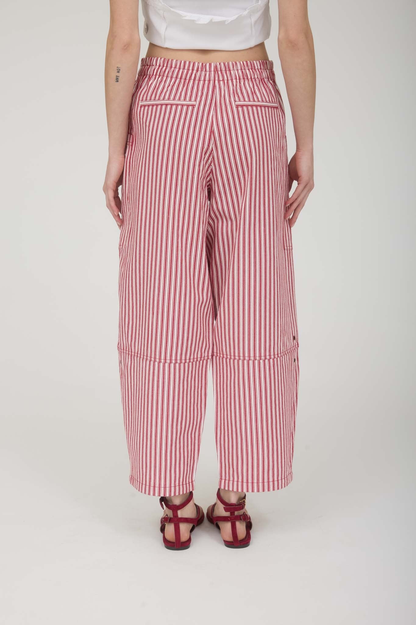 Stripe Pocket Detail Wide Leg Pants - Blush & Cactus