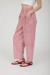 Stripe Pocket Detail Wide Leg Pants - Blush & Cactus
