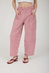 Stripe Pocket Detail Wide Leg Pants - Blush & Cactus