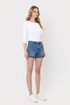 Vervet High Rise Super Soft Cuffed Denim Shorts - Blush & Cactus