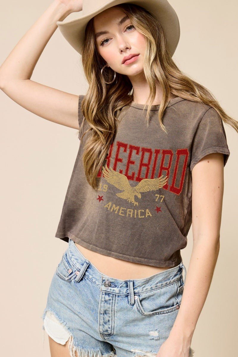 Free Bird America 1977 Graphic Tee - Blush & Cactus