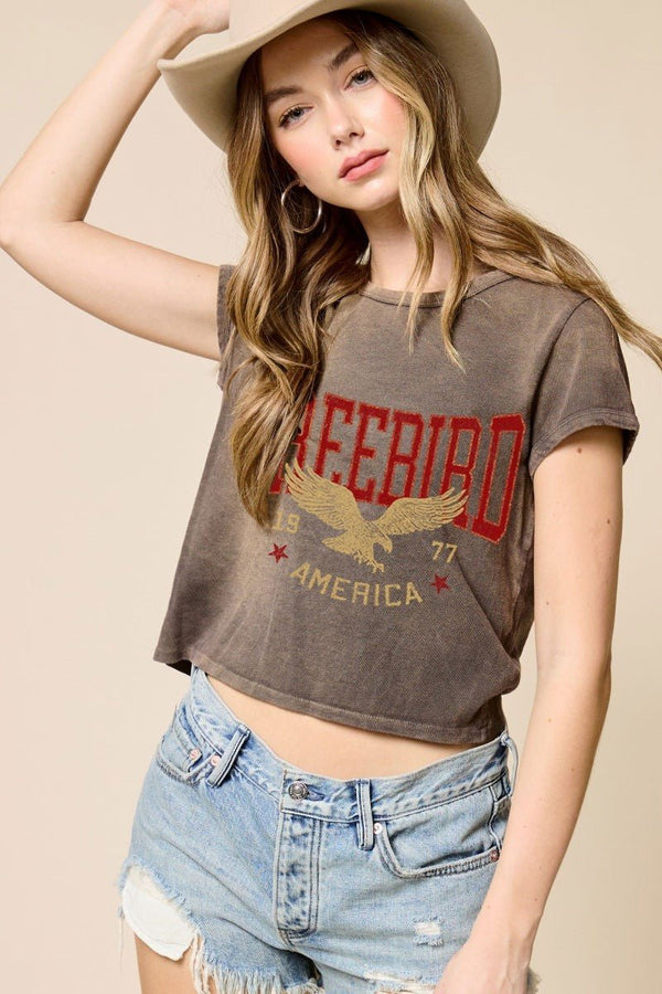 Free Bird America 1977 Graphic Tee - Blush & Cactus