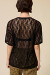 Free Bird America 1977 Graphic Sheer Lace Top - Blush & Cactus