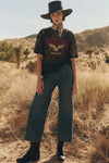 Free Bird America 1977 Graphic Sheer Lace Top - Blush & Cactus