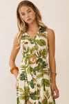 ODDI Sleeveless Mixed Printed Midi Dress