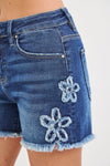 Risen High Rise Flower Patched Shorts - Blush & Cactus