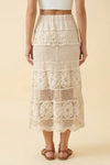 Desert Bloom Midi Crochet Skirt - Blush & Cactus