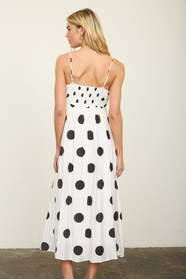 Polka Dot Social Club Maxi Dress - Blush & Cactus