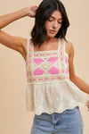 Boho Babe Tank - Blush & Cactus