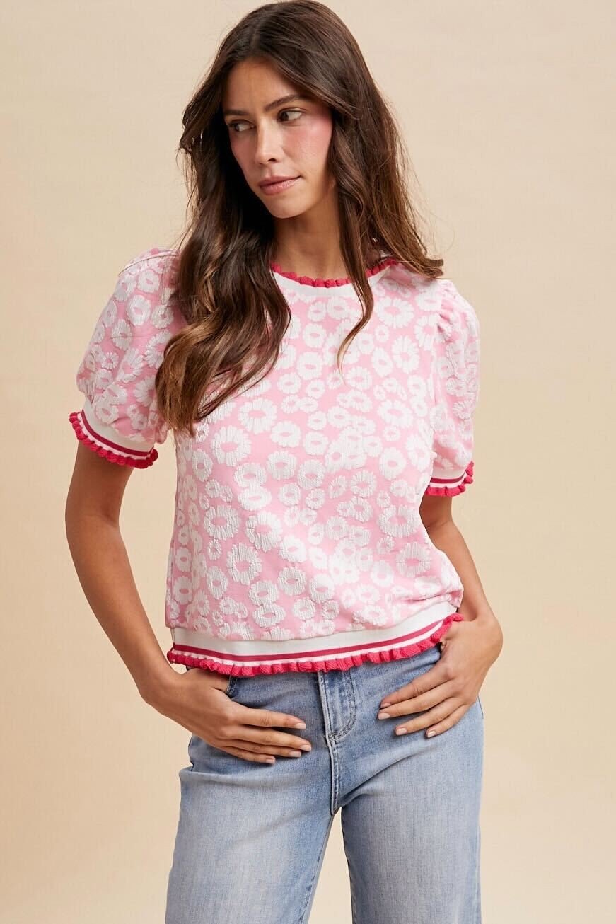 Bubblegum Bloom Top - Blush & Cactus