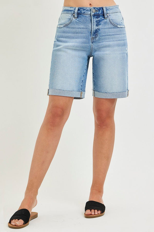 Risen Slouchy Bermuda With Printed Details - Blush & Cactus