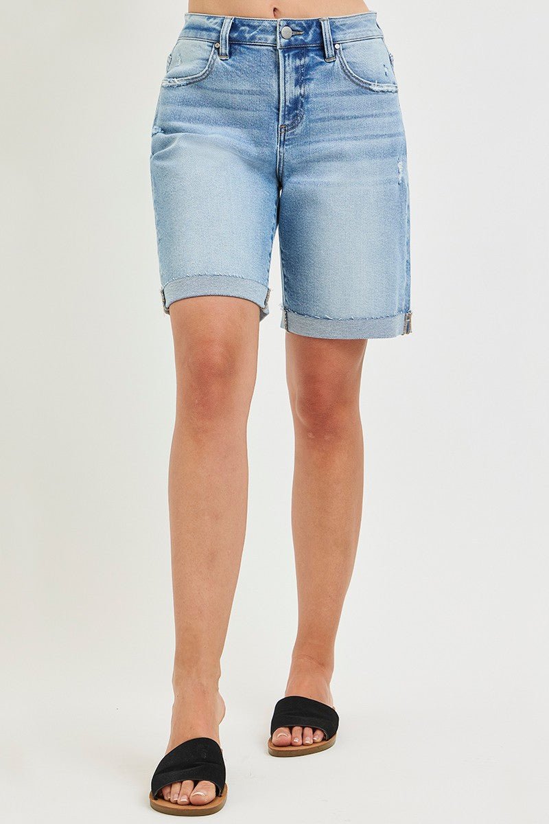 Risen Slouchy Bermuda With Printed Details - Blush & Cactus