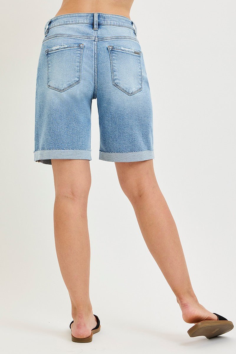 Risen Slouchy Bermuda With Printed Details - Blush & Cactus