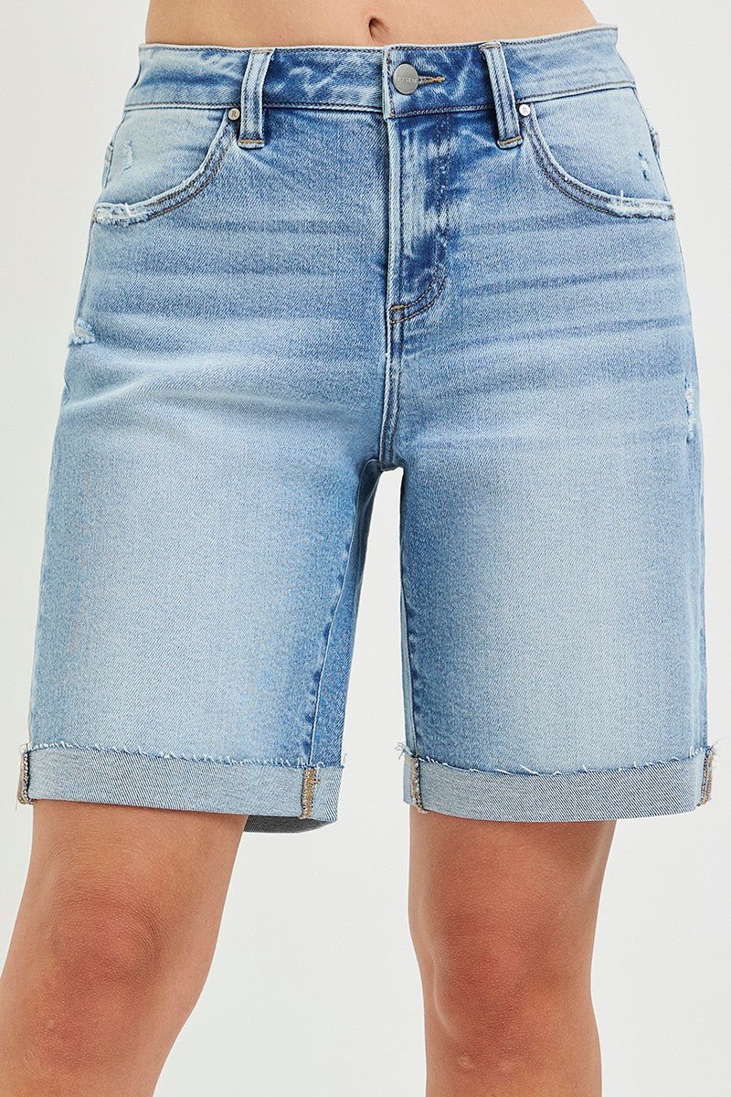 Risen Slouchy Bermuda With Printed Details - Blush & Cactus