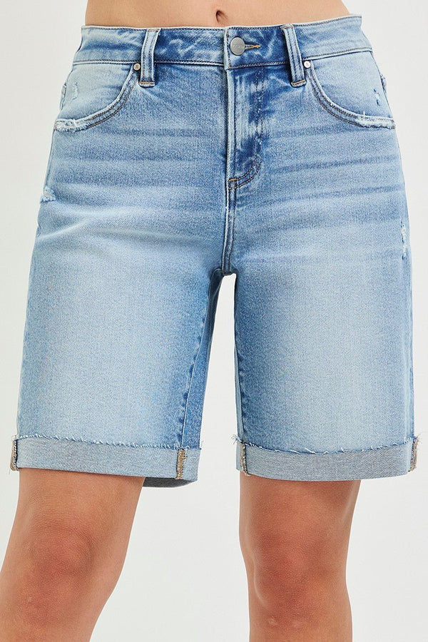 Risen Slouchy Bermuda With Printed Details - Blush & Cactus