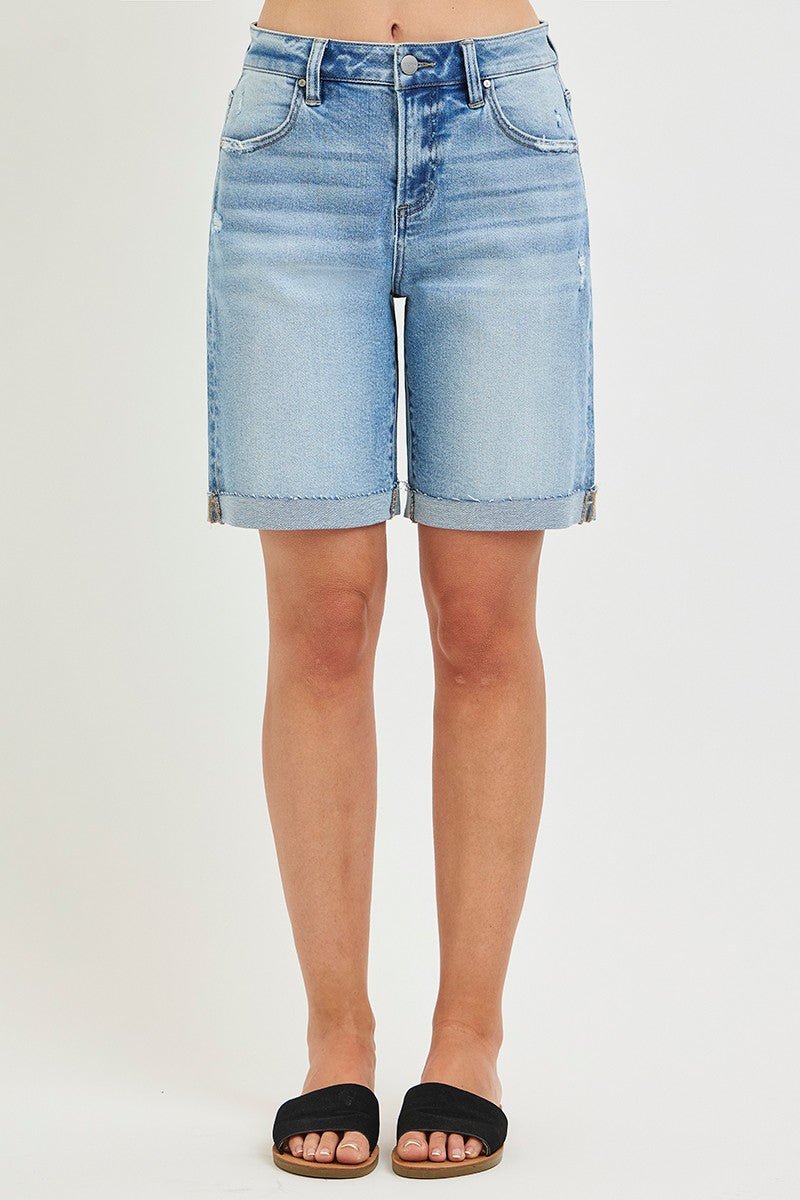 Risen Slouchy Bermuda With Printed Details - Blush & Cactus