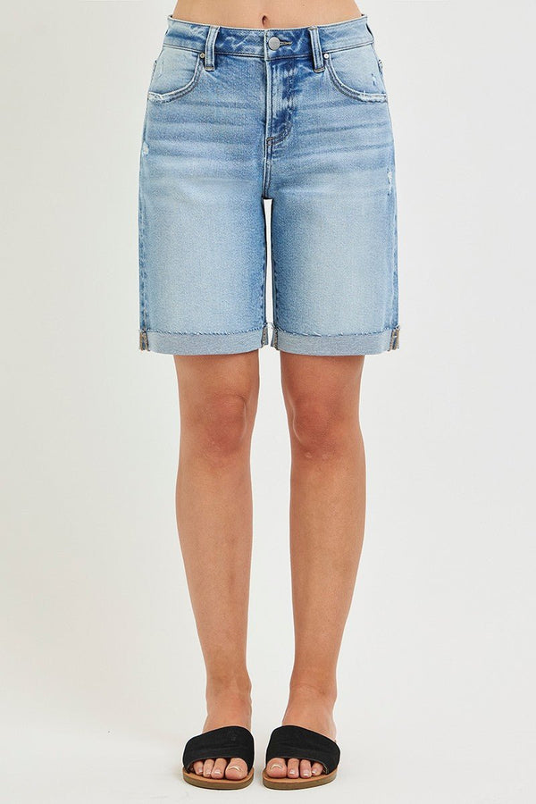 Risen Slouchy Bermuda With Printed Details - Blush & Cactus