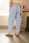 Acid Washed Elastic Waist Knit Joggers