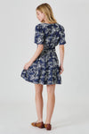 Floral Print Short Sleeve Mini Dress