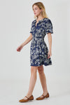 Floral Print Short Sleeve Mini Dress