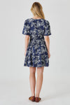 Floral Print Short Sleeve Mini Dress