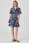 Floral Print Short Sleeve Mini Dress
