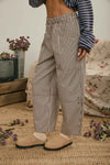 Stripe Pocket Detail Wide Leg Pants - Blush & Cactus