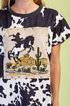 Gigio Faux Suede Cow Print T-shirt Dress