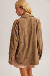 Urban Cowgirl Embroidery Corduroy Shacket