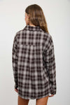 Plaid Collared Long Sleeve Button Down Top