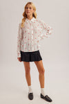Candy Cane Embroidered Button Down Shirt