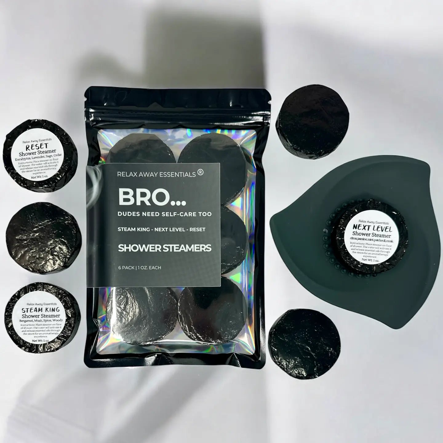 Bro... Dudes Need Self - Care Too Shower Steamers 6 Pack - Blush & Cactus