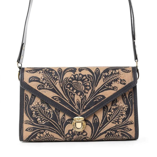 Lark Hand-Tooled Bag - Blush & Cactus