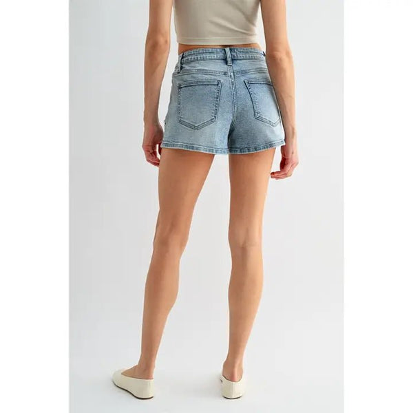 Mica Embellished High Rise Shorts - Blush & Cactus