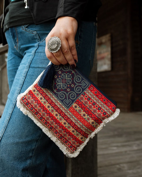 Boho flag pouch