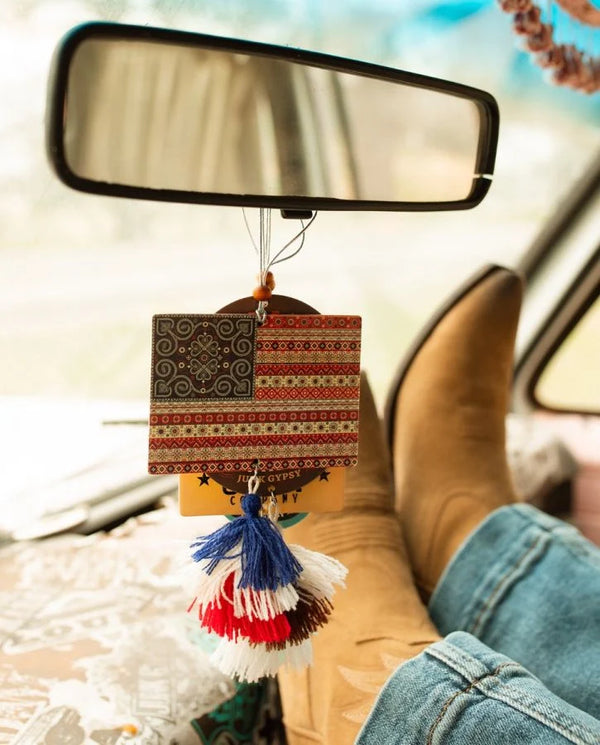 boho flag air freshener