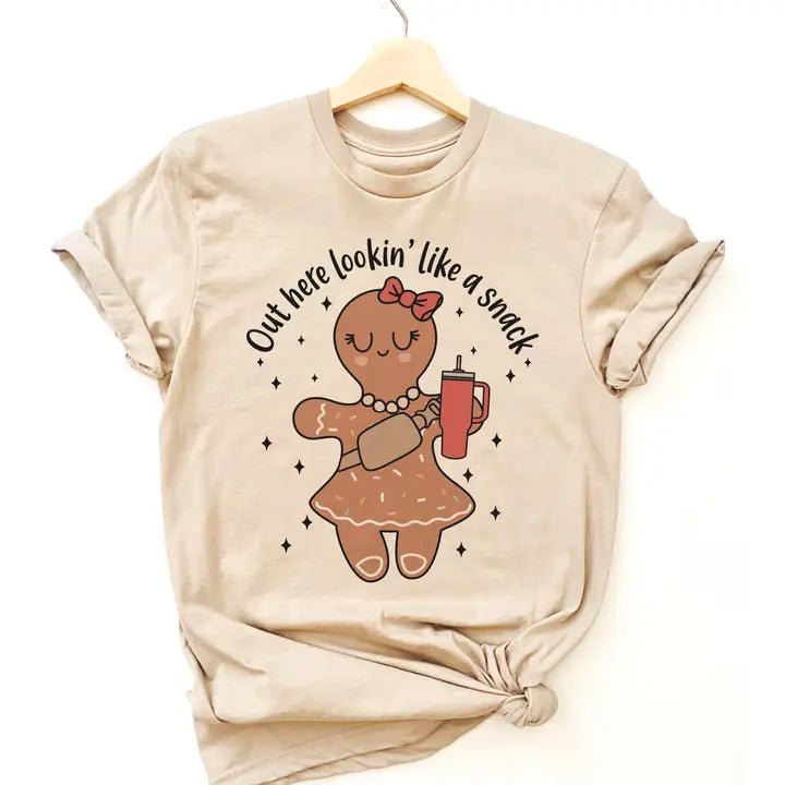 Fun Gingerbread Cookie Vintage Graphic Tee - Blush & Cactus