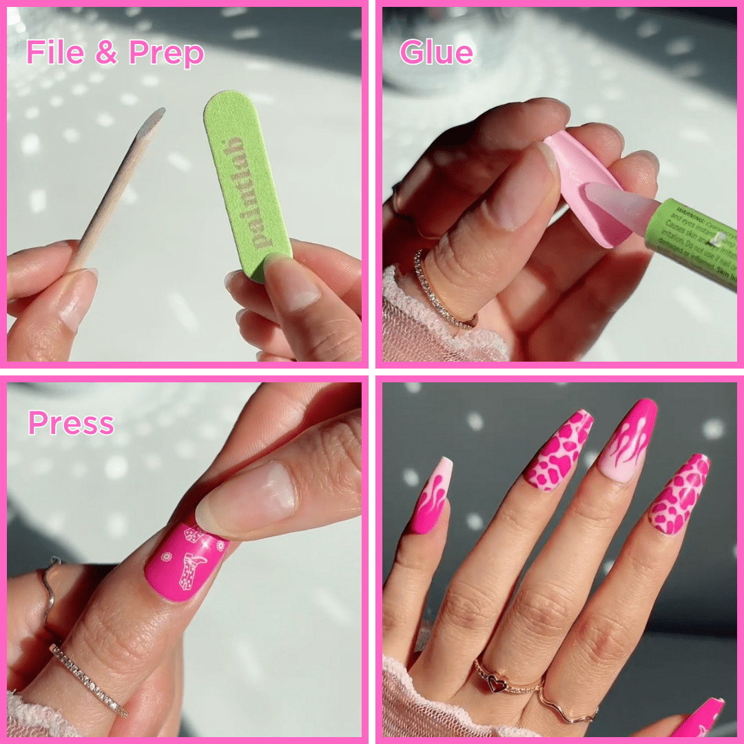 PaintLab Shimmer & Glow Press On Nails - Blush & Cactus