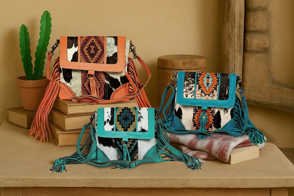 Tonga Ridge Canvas & Hairon Bag - Blush & Cactus