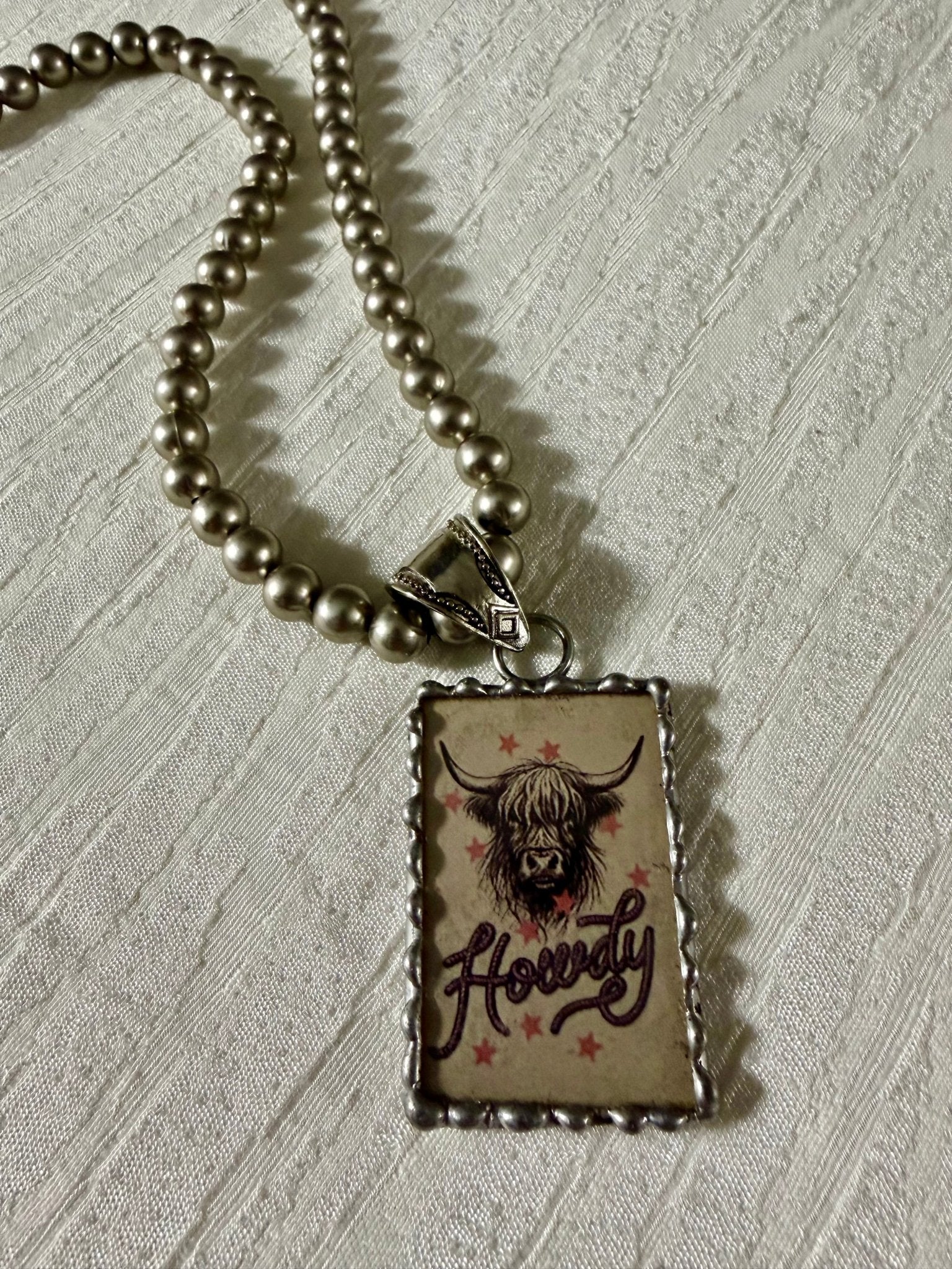 Highland Cow ❤️ Necklace - Blush & Cactus