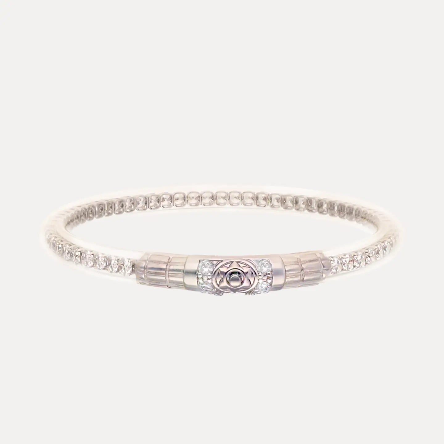 BuDhaGirl Queen All Weather Bangles (AWB) - Clear Crystal (Single Bangle) - Blush & Cactus