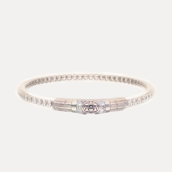 BuDhaGirl Queen All Weather Bangles (AWB) - Clear Crystal (Single Bangle) - Blush & Cactus
