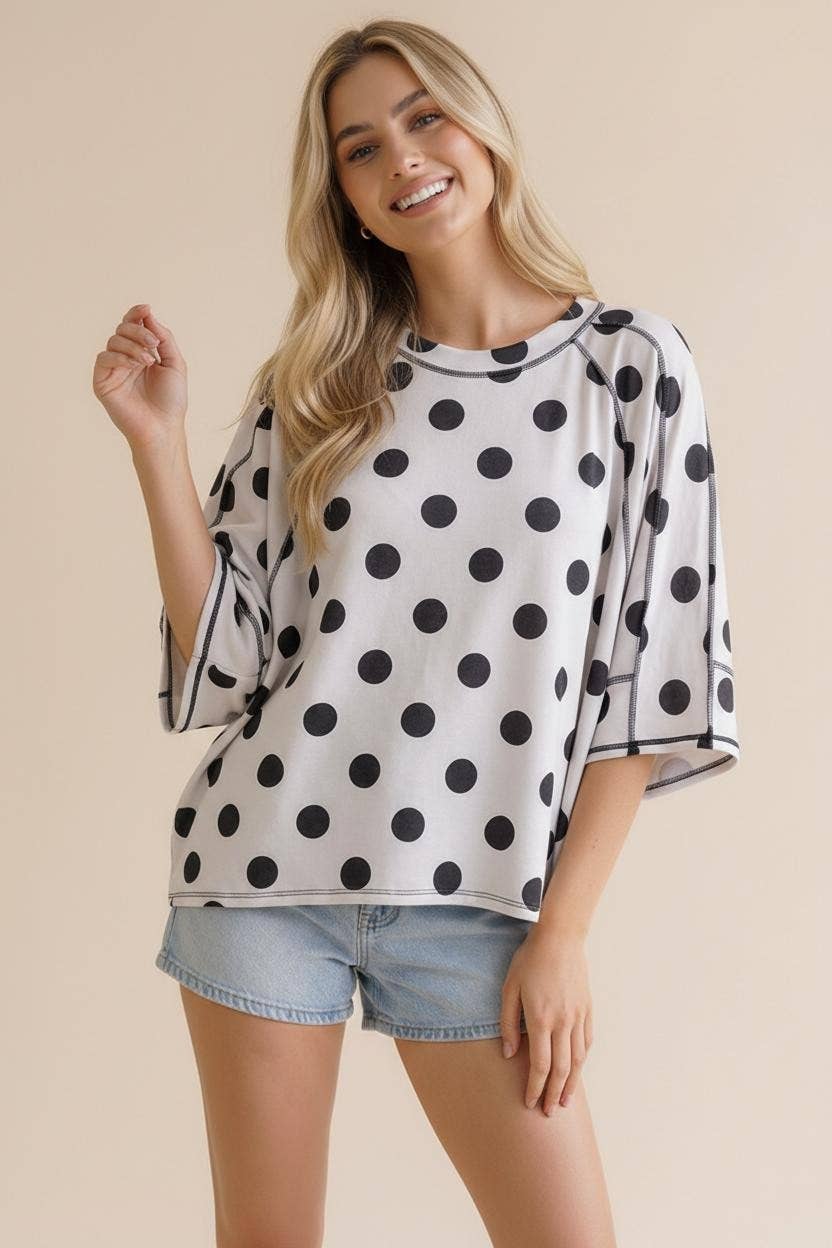 The Dot Your Way Tee - Blush & Cactus