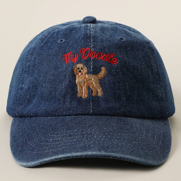 My Doodle Embroidered Denim Baseball Cap