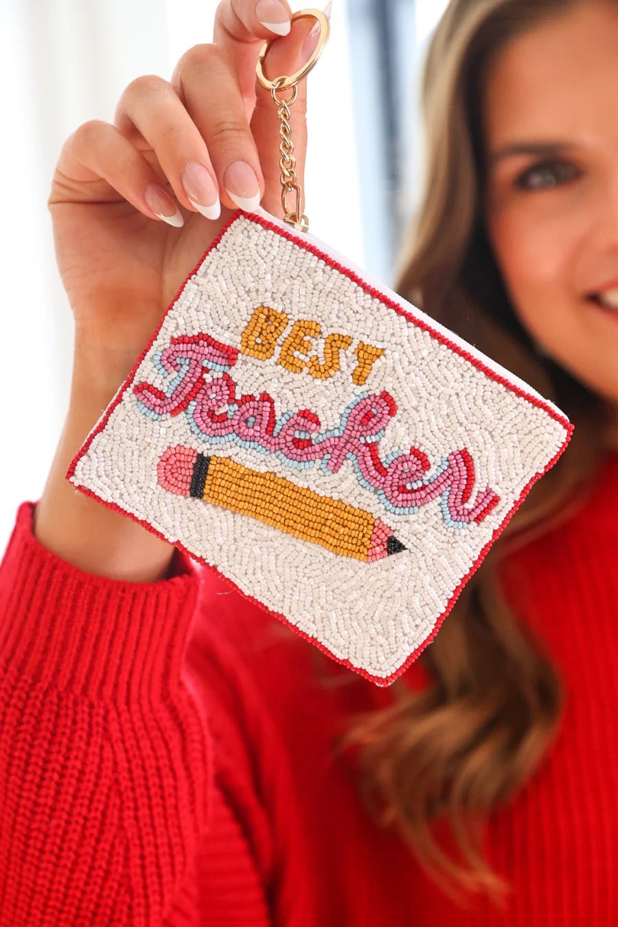 Best Teacher Coin Purse - Blush & Cactus